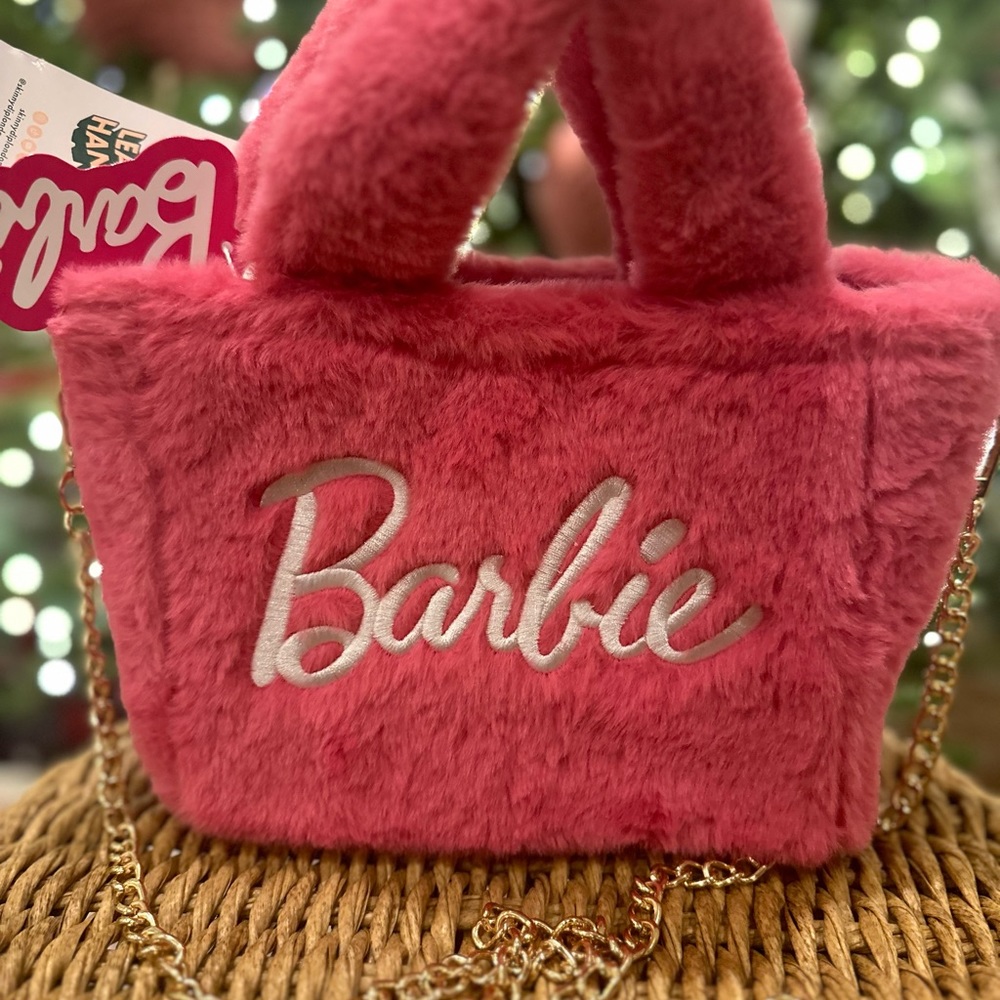 Barbie Mattel Skinny dip Fluff fluffy pink tote bag purse movie crossbody - Picture 5 of 12